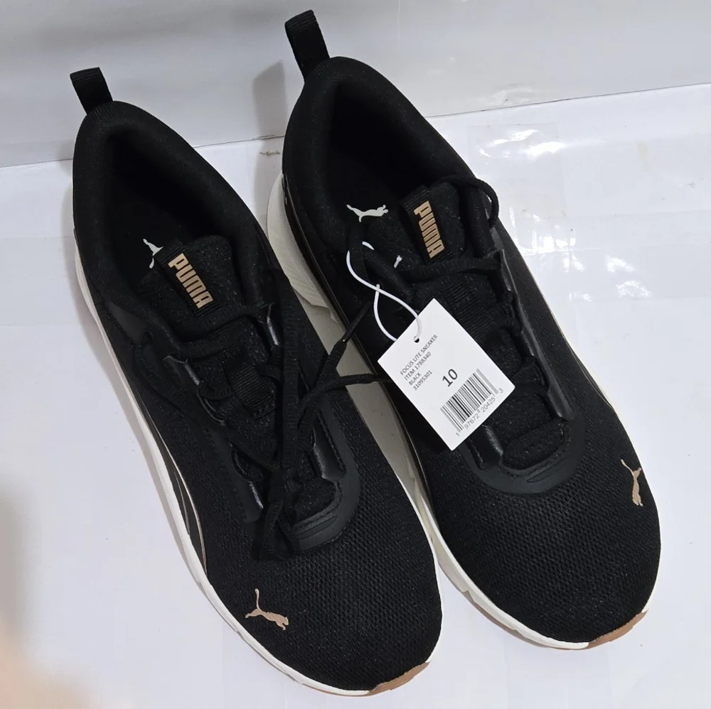 Puma Focus Lite Women's Black Rose Gold Lightweight Running Shoes - Picture 5 of 8